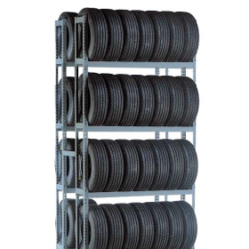 STARTER | 64 Tire Double Row Automotive Storage Shelving | 4 Shelves